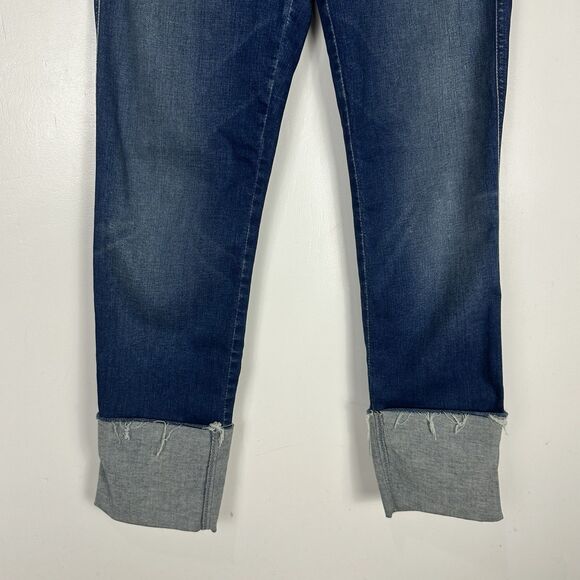 MOTHER Jeans The Pony Boy Ankle Fray Jeans Lure me In  Wash Raw Hem Women Sz  28 - Picture 5 of 14